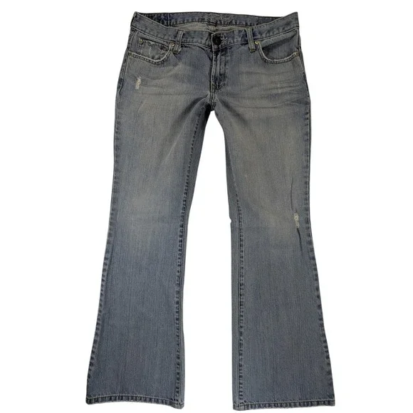 VTG American Eagle Hipster Skinny Flare Jeans Womens 8 Denim Low-Rise Preppy y2k - Picture 2 of 12